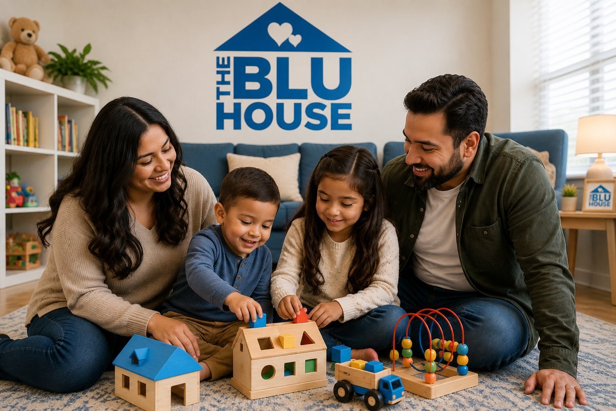 A family reconnecting in a warm, supportive environment